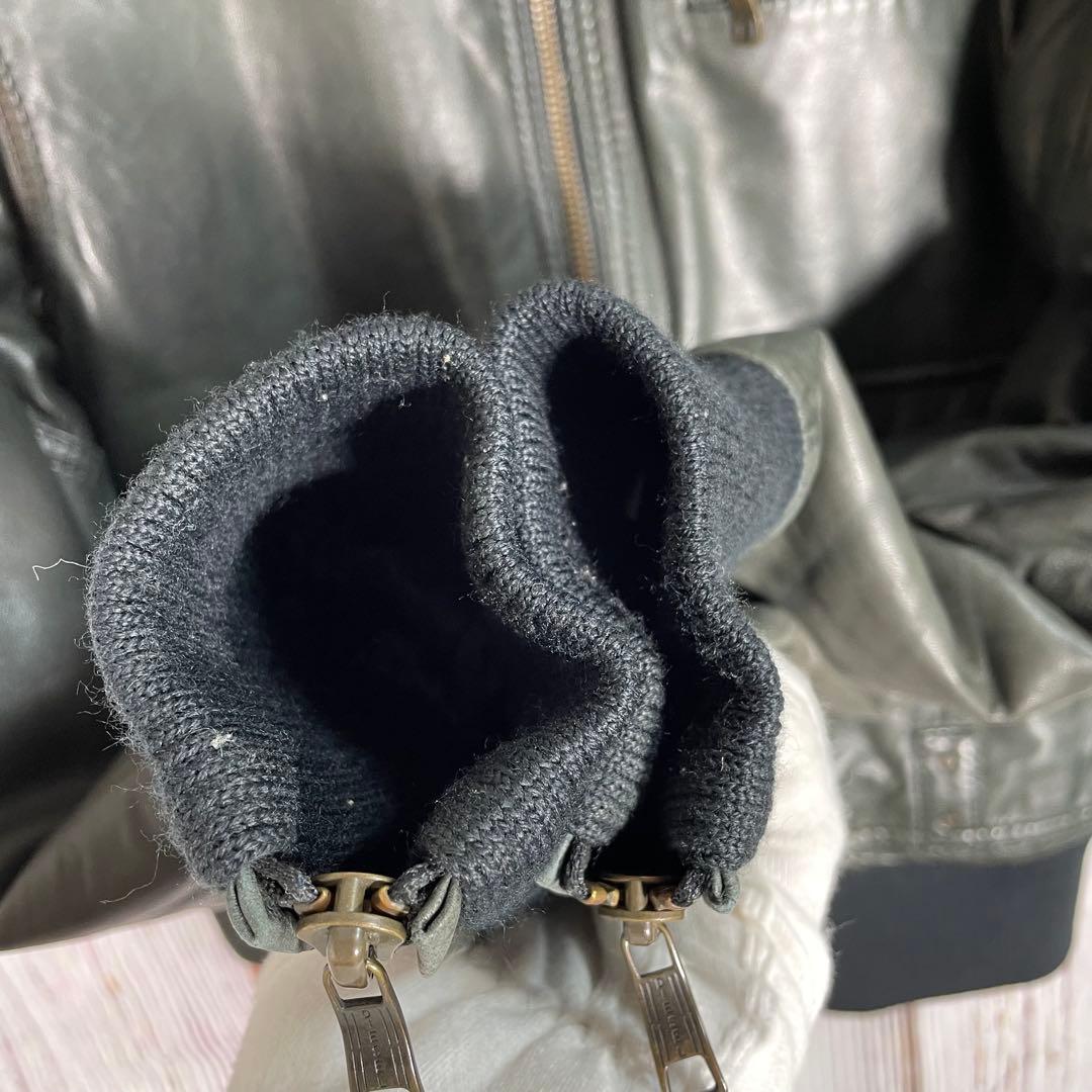 【人気】ディーゼル　レザージャケット　ライダースジャケット　シングル　緑　羊革