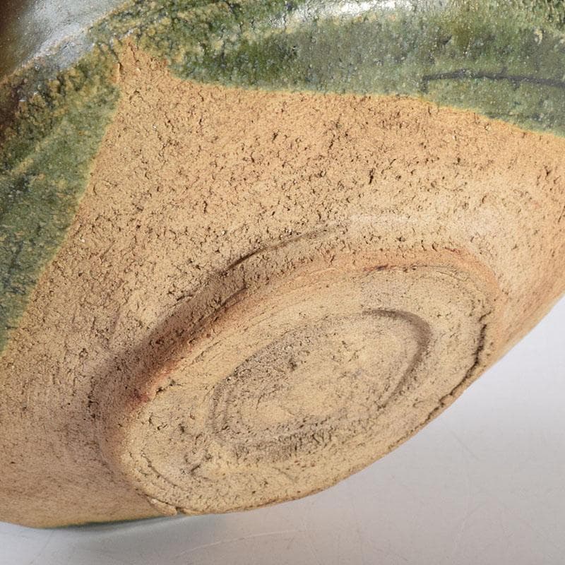 茶道具　織部焼　沓茶碗　桐箱付　N　7046