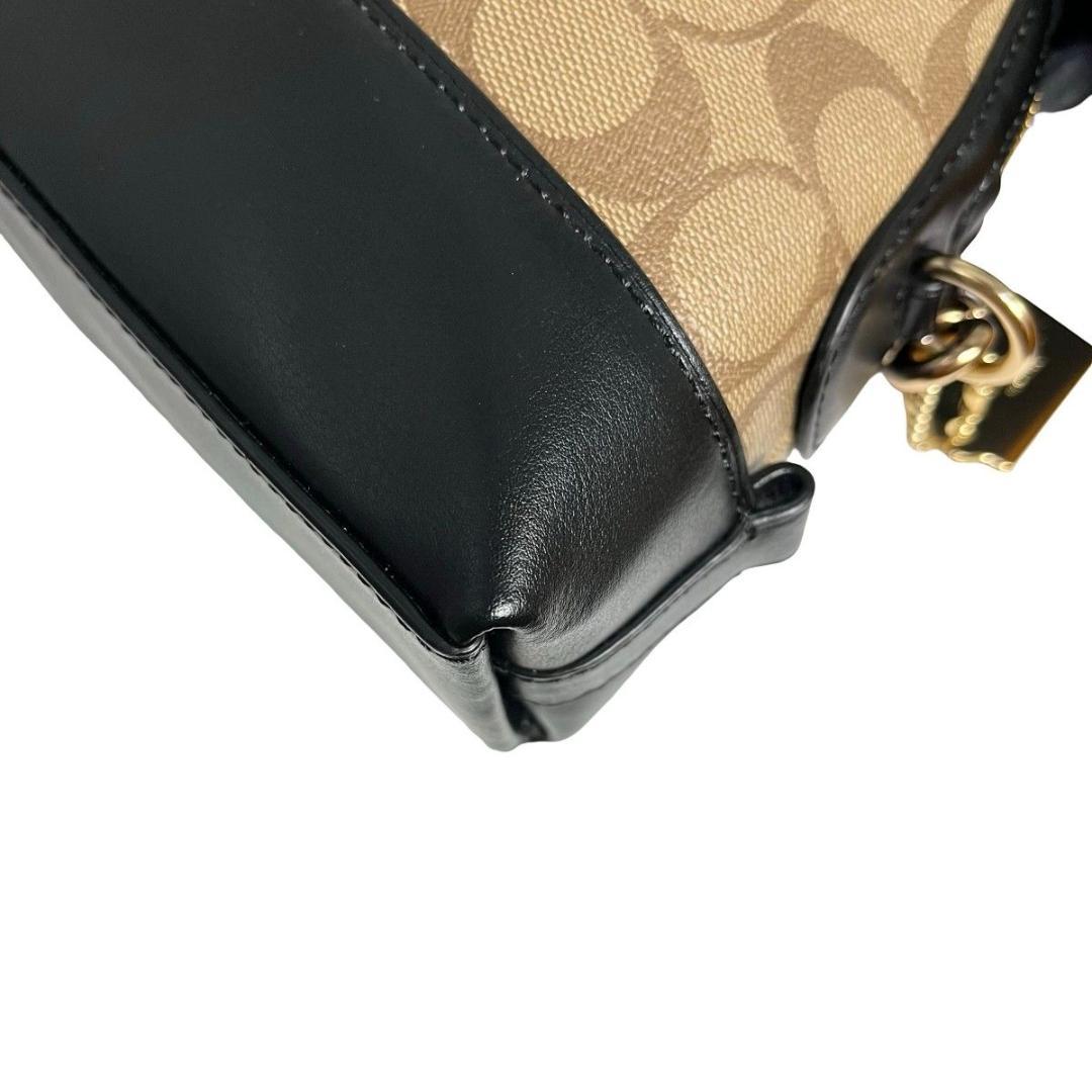 未使用級 COACH コーチ ショルダーカメラバッグ ブラウン シグネチャー