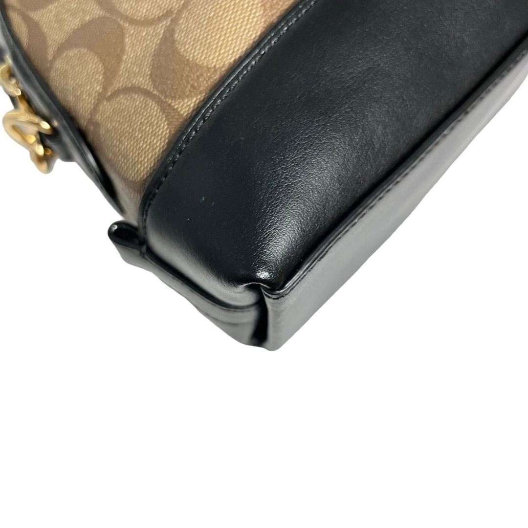 未使用級 COACH コーチ ショルダーカメラバッグ ブラウン シグネチャー