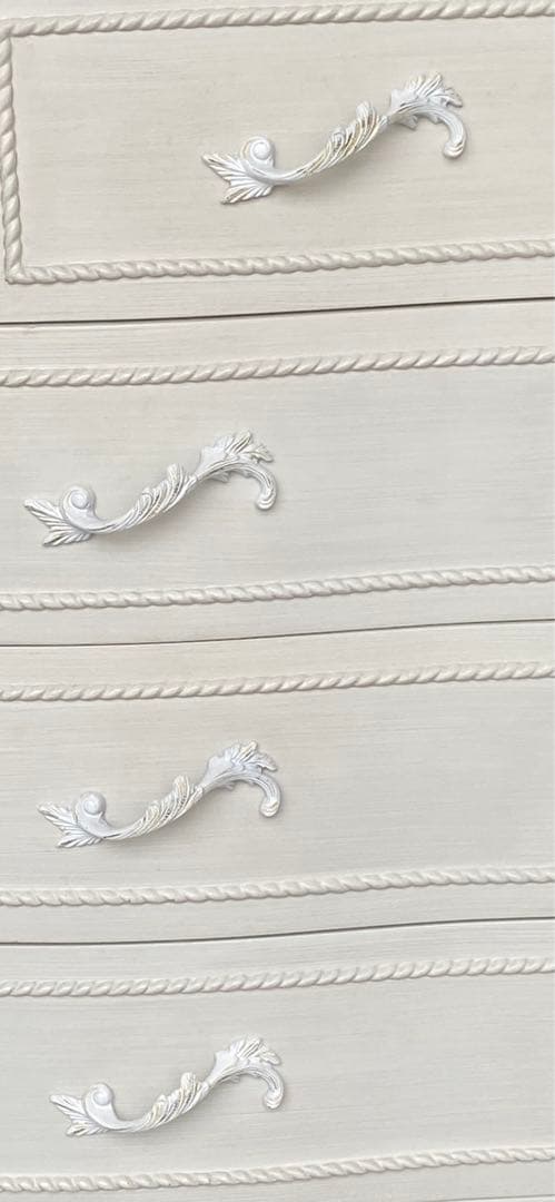 ロココ フレンチ♦️高級　猫脚 ホワイト ワイドチェスト♦️引き取り 配達可