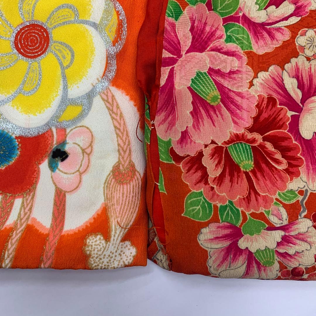 509ag19◎七五三 三歳 女の子 アンティーク着物のみ レトロ 濃緋色◎