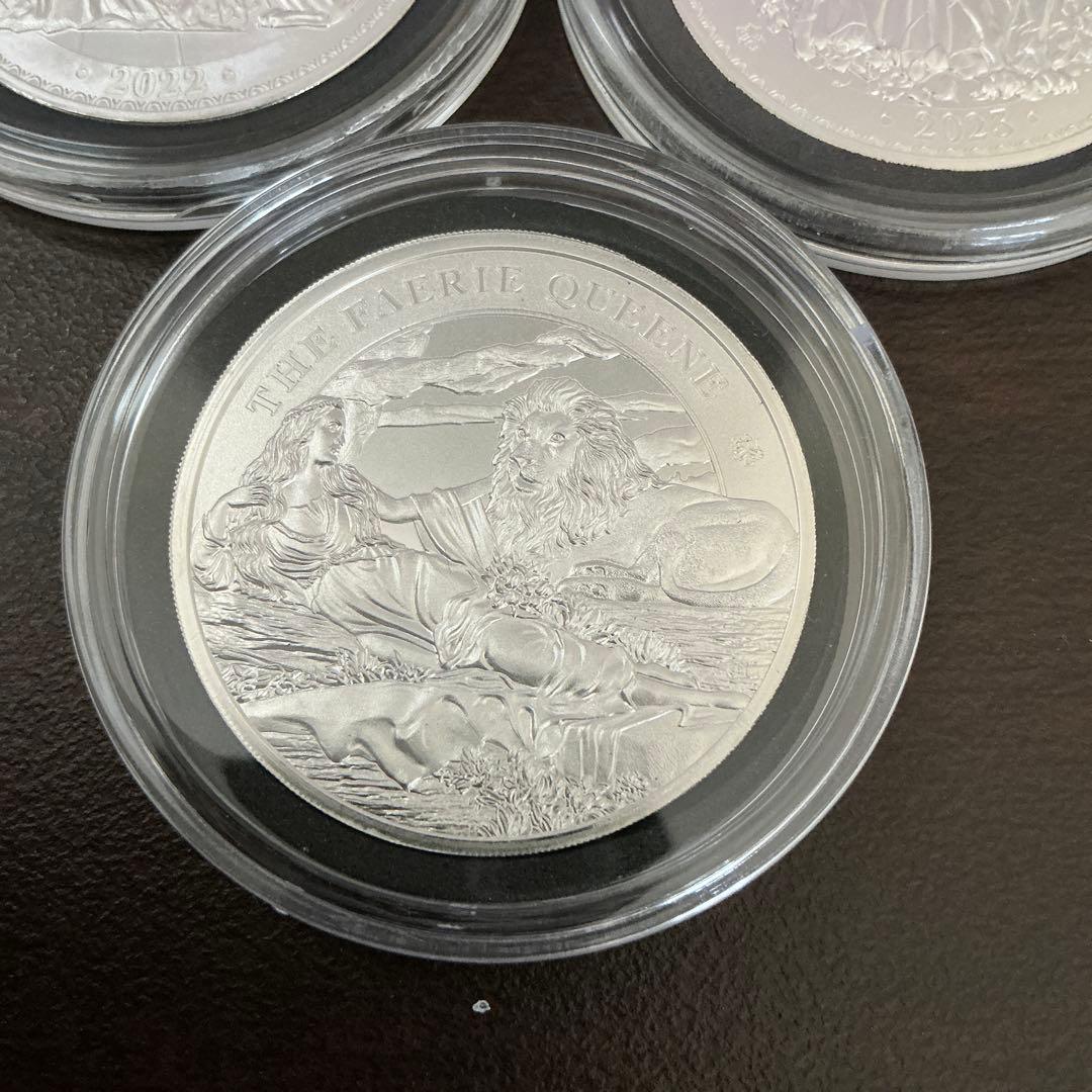 ウナとライオン　2022.2023.2024　3枚セット　セントヘレナ　銀貨