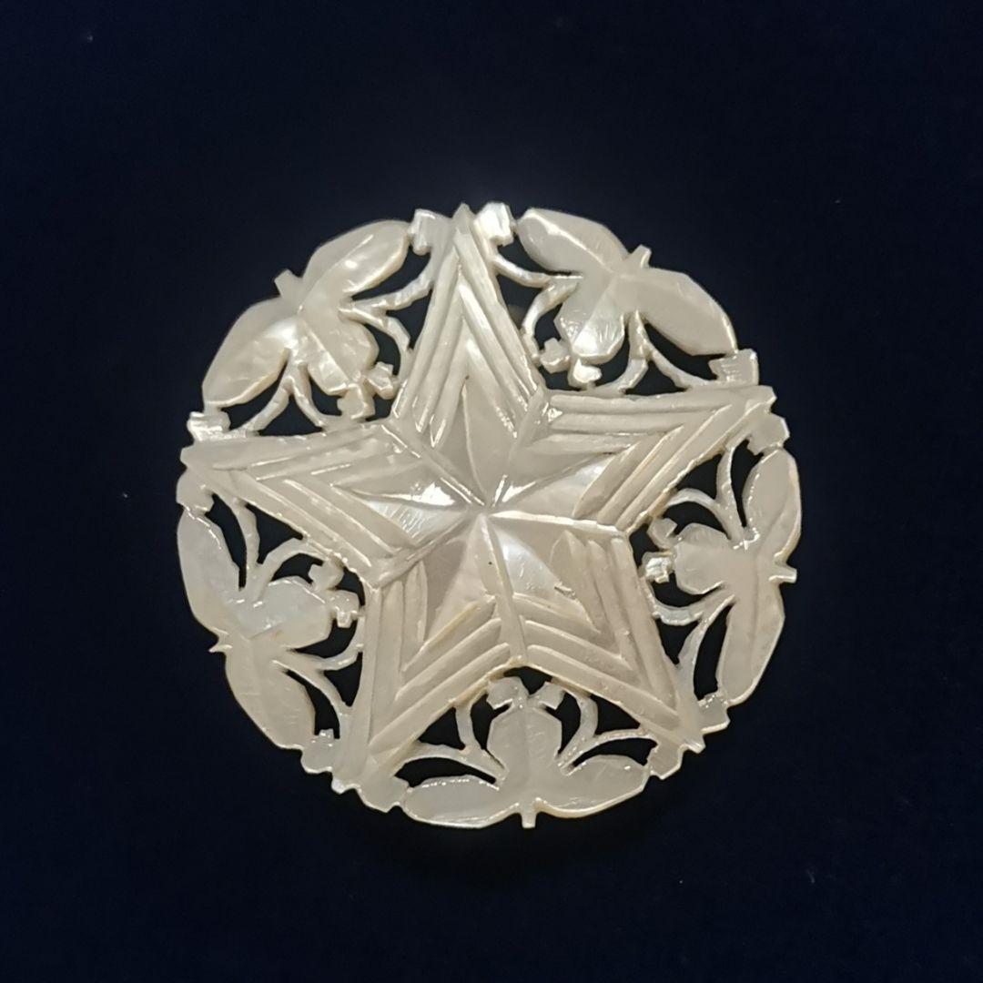 ヴィンテージベツレヘムパール　五芒星ブローチ②　せかほし