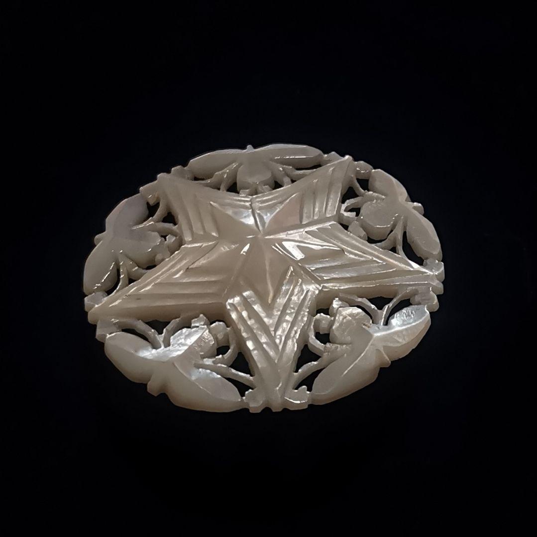 ヴィンテージベツレヘムパール　五芒星ブローチ②　せかほし