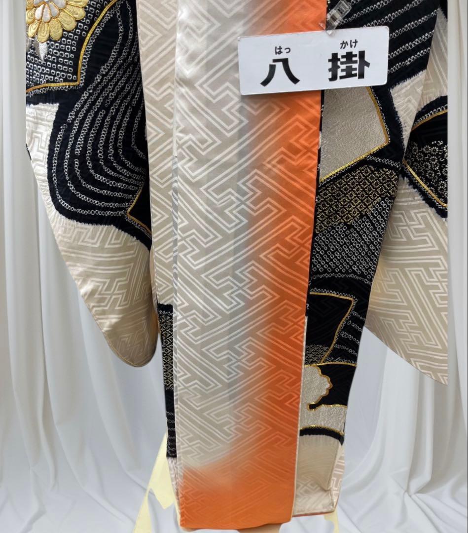 （8060）⌘（正絹）白黒︎✿絞り振袖フルセット ⌘