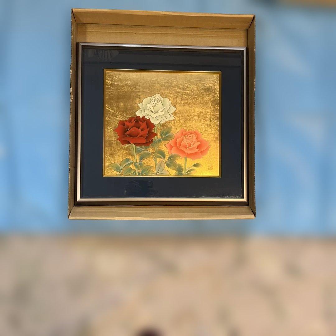 宮越鳳鳴　加賀金箔七宝工芸　薔薇