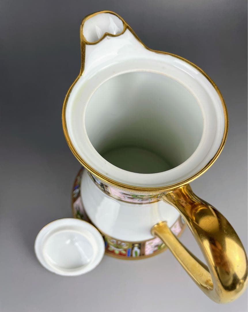 【美品】オールドノリタケ 金盛り チョコレートポット ３小皿 1ソーサー セット