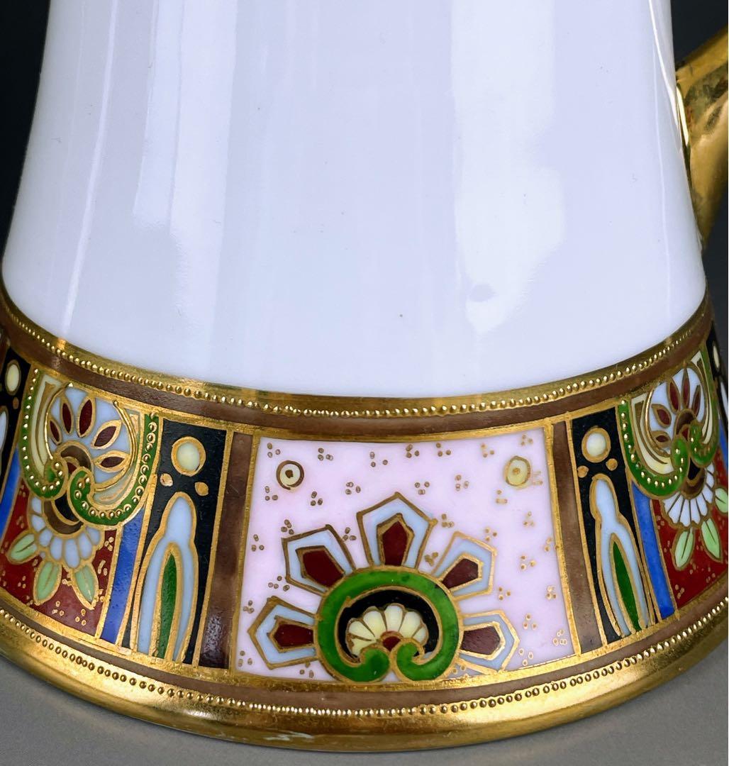 【美品】オールドノリタケ 金盛り チョコレートポット ３小皿 1ソーサー セット