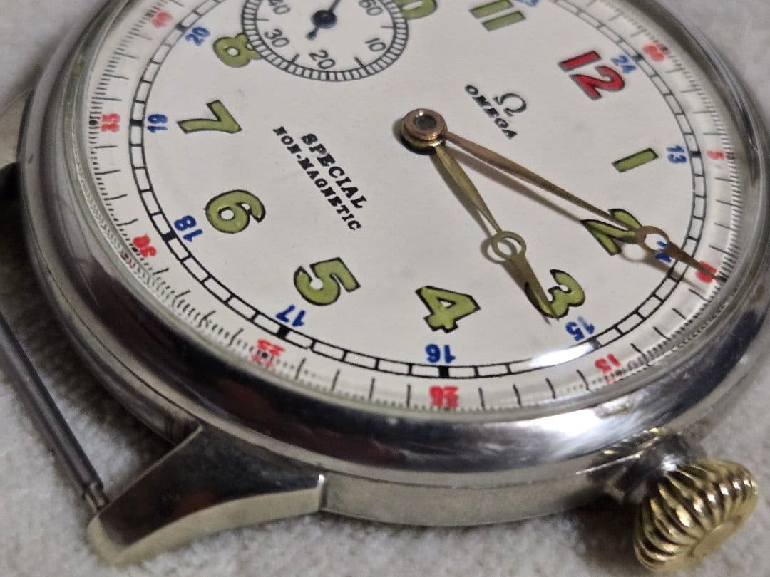 100年前の OMEGA　シルバーハンターケース スモセコ　メガヴィンテージ