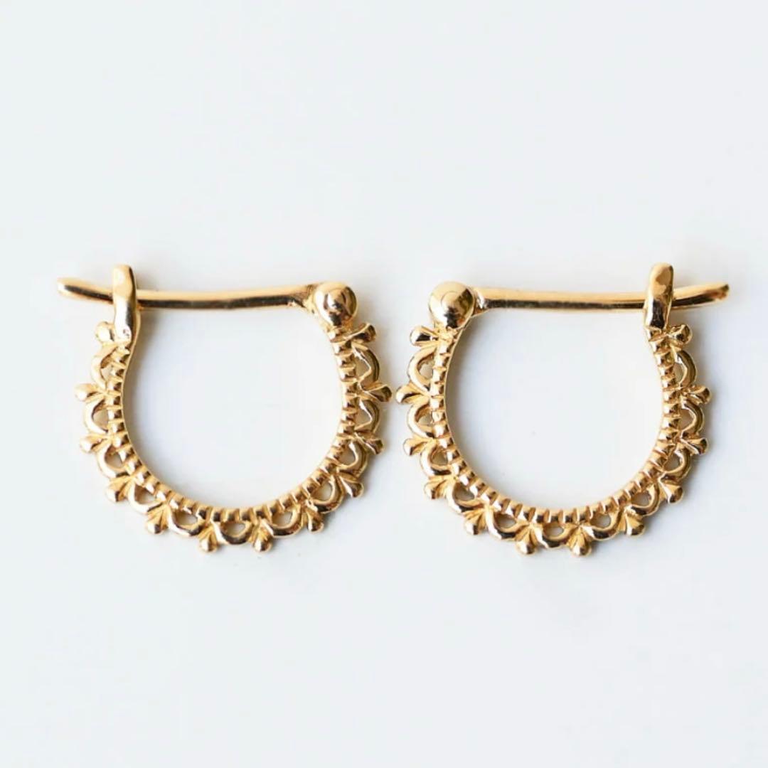 SOWI レースフープピアス　k18