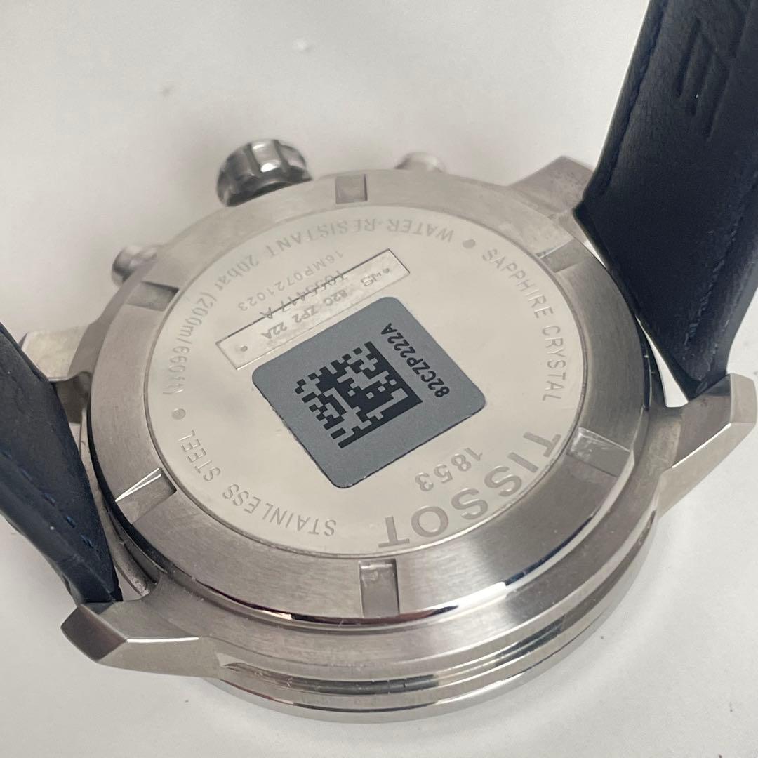 稼動品　TISSOT ティソ1853 クロノグラフ　黒 黄針　メンズ　腕時計
