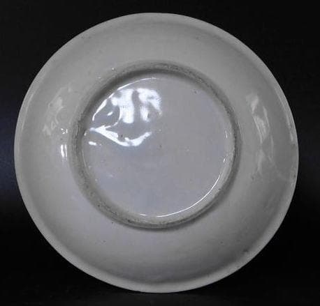 【時代磁器　染付　帆掛　山水文五寸皿　五枚／生掛・切込焼・初期古伊万里】