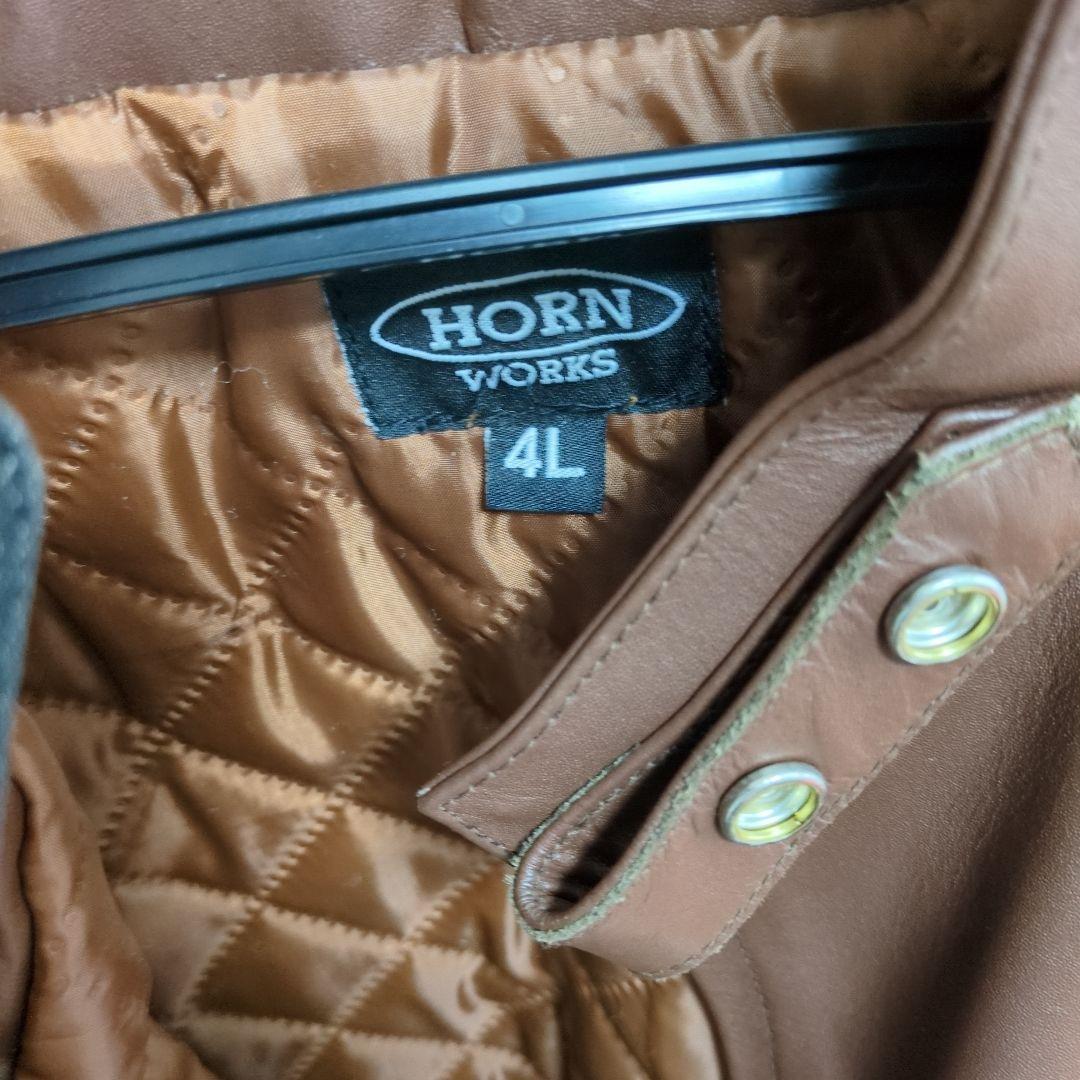 HORN WORKS ブラウンライダースジャケット 4L