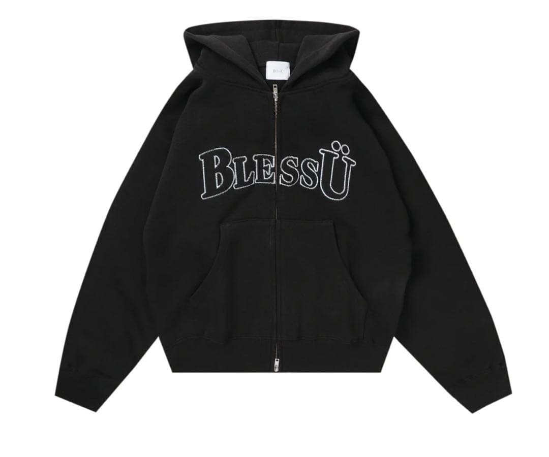 ブレスユー　BLESSU ジップアップパーカー　ブラック　M