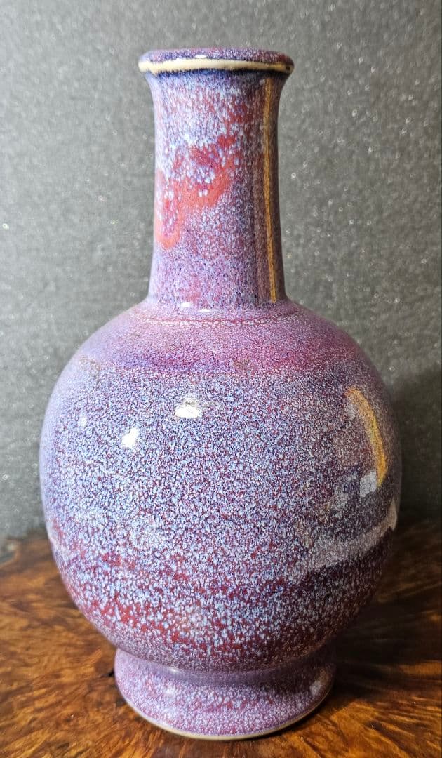 中国古美術　中国古陶磁器　中国古玩　 民国期頃　孔雀釉　瓶　花入　鈞窯　爐鈞窯