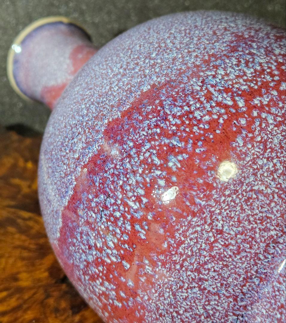 中国古美術　中国古陶磁器　中国古玩　 民国期頃　孔雀釉　瓶　花入　鈞窯　爐鈞窯