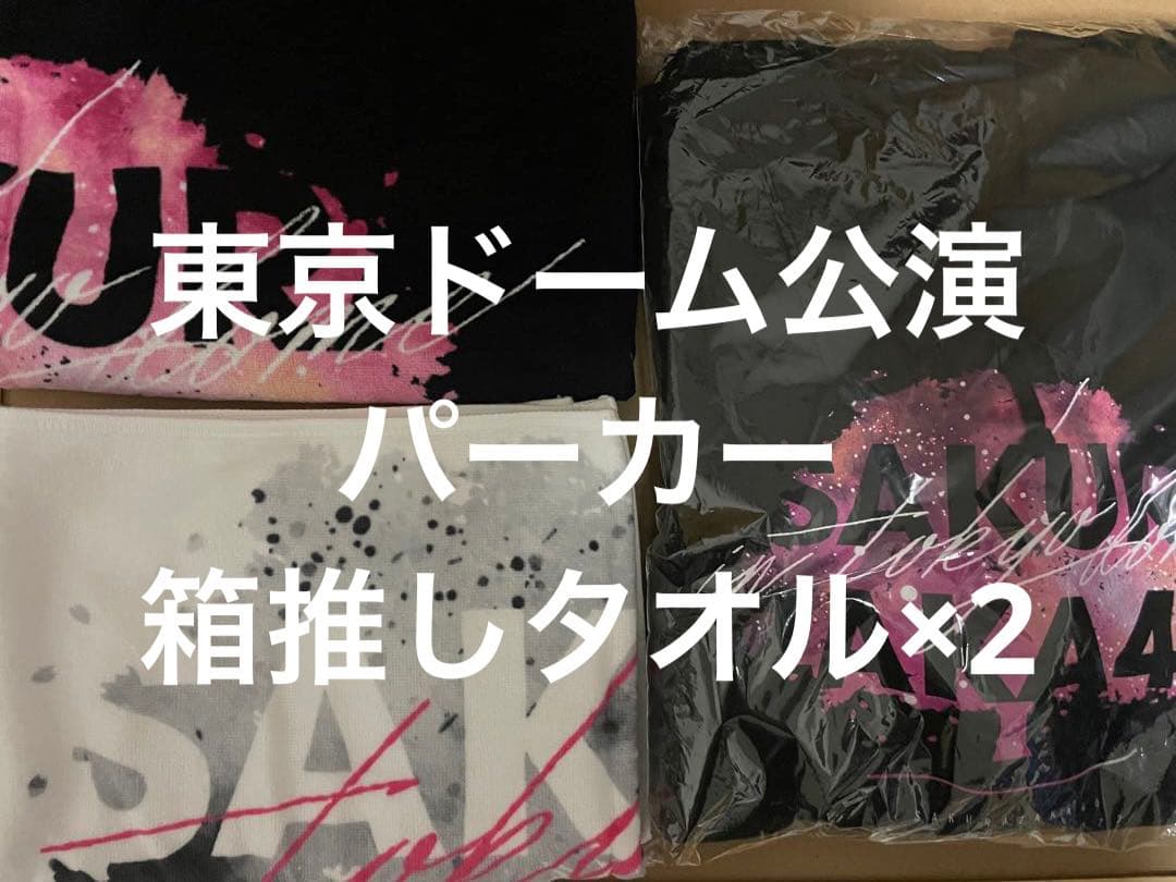 櫻坂46 東京ドーム パーカー XXLサイズ　箱推しタオル×2