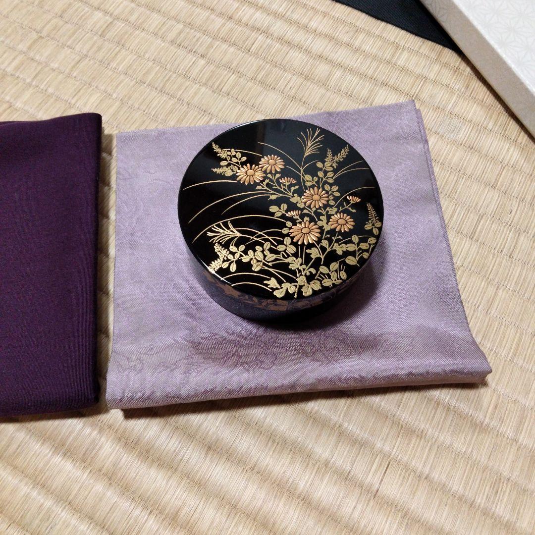 Lilas　万古焼　茄子香合　膳所焼　紅葉茶碗　昭阿彌　蜜柑、秋草蒔絵香合