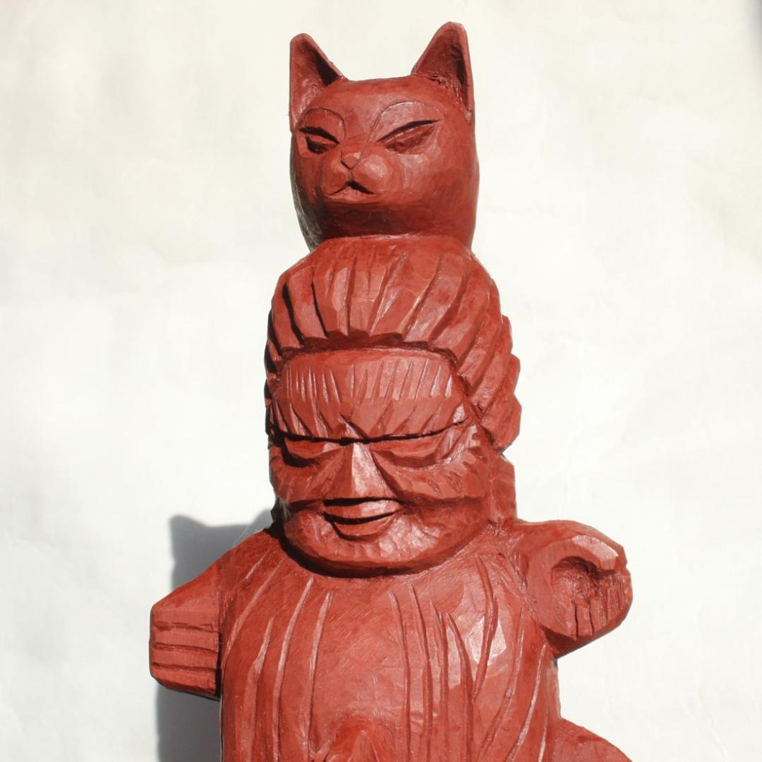 円空仏　愛染明王坐像・猫冠バージョン