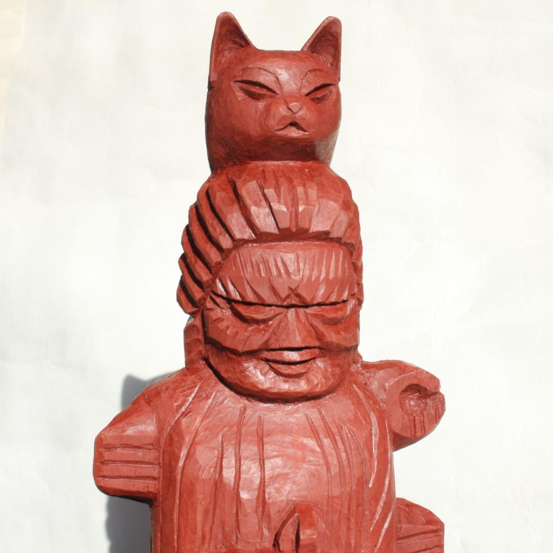 円空仏　愛染明王坐像・猫冠バージョン