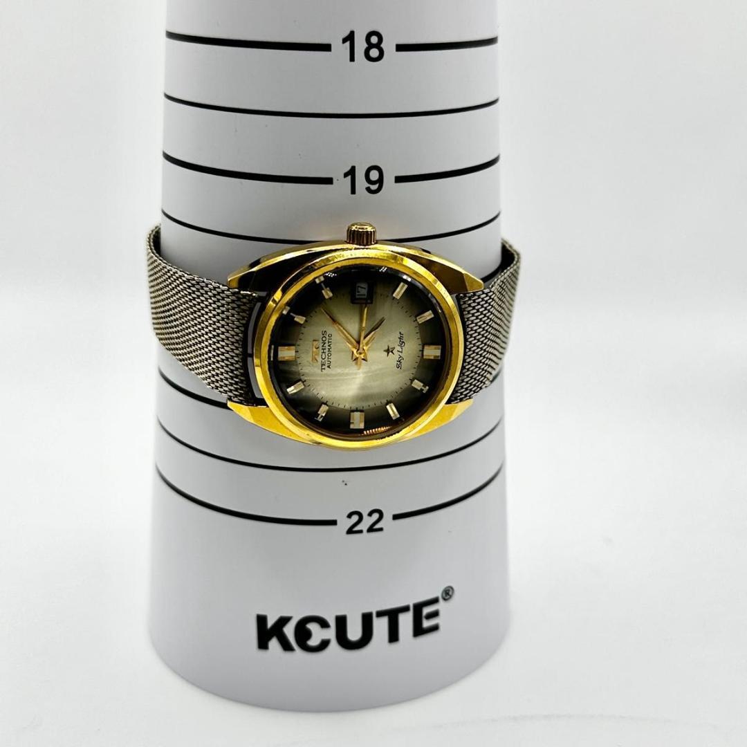 稼働 ヴィンテージ TECHNOS SkyLight 手巻き デイト　腕時計