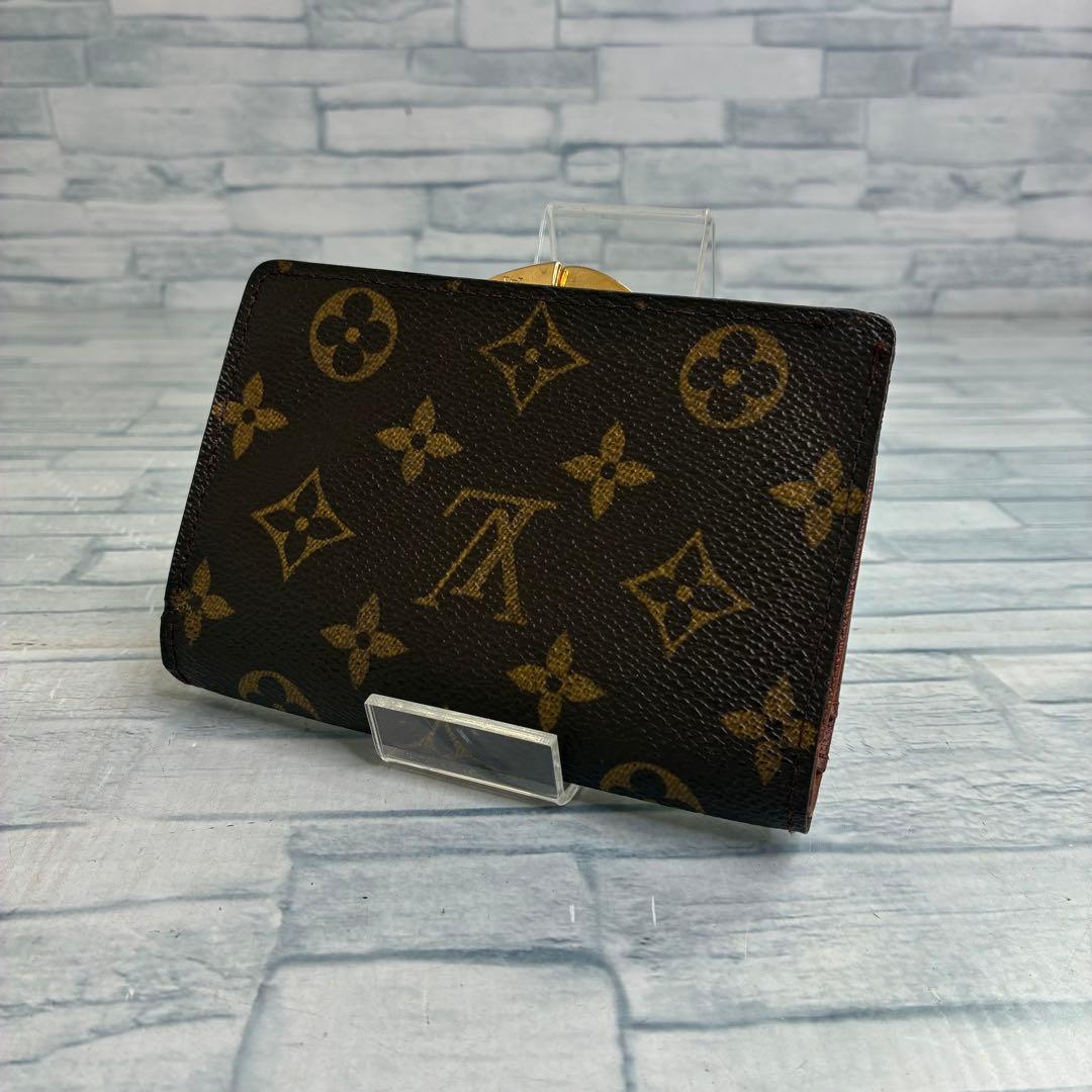 極美品　50 LOUIS VUITTON モノグラム がま口　二つ折り財布ht5