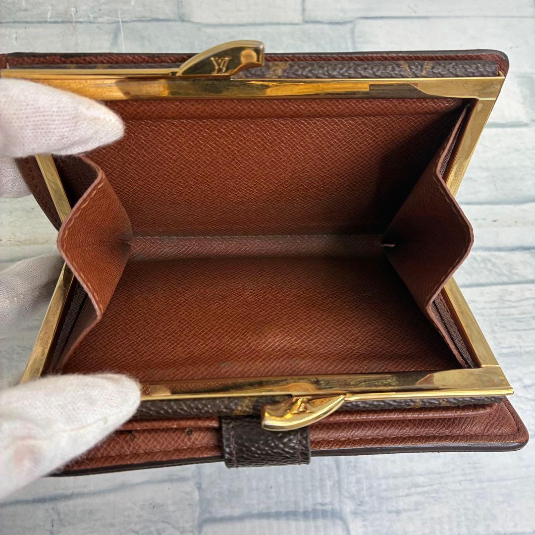 極美品　50 LOUIS VUITTON モノグラム がま口　二つ折り財布ht5