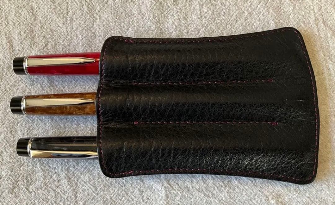 パイロット万年筆 レガンス89s 3本セット 赤 茶 黒　ケース付
