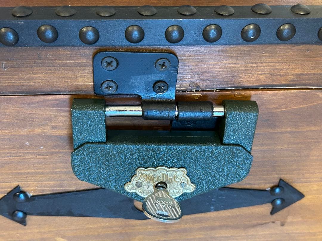 アンティーク調　銭箱　カラクリ二重底