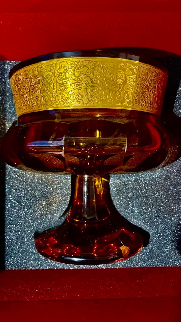 R*O様 Moser アンバーガラス器 金色装飾