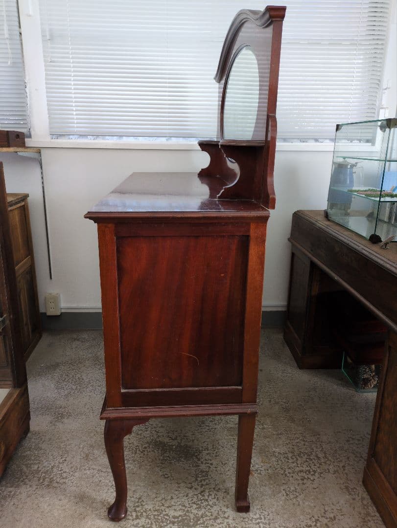 イギリスアンティーク ドレッサー シェルフ 鏡台 猫足