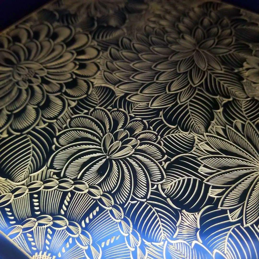 極美品 未使用 輪島塗 布着本堅地 二段重 黒漆 極上菊詰 沈金 蒔絵 重箱②