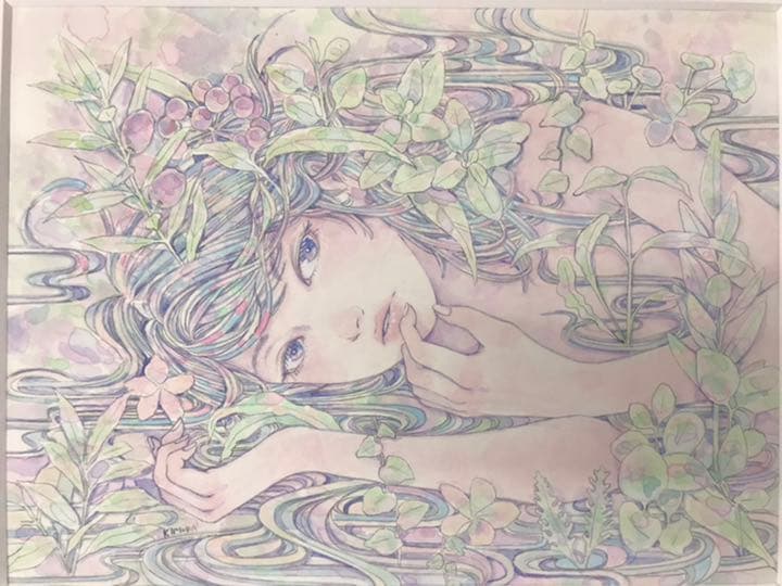 ★F38 木村智博「一体化」アクリルガッシュ鉛筆、鉛筆画/ 直筆サイン/