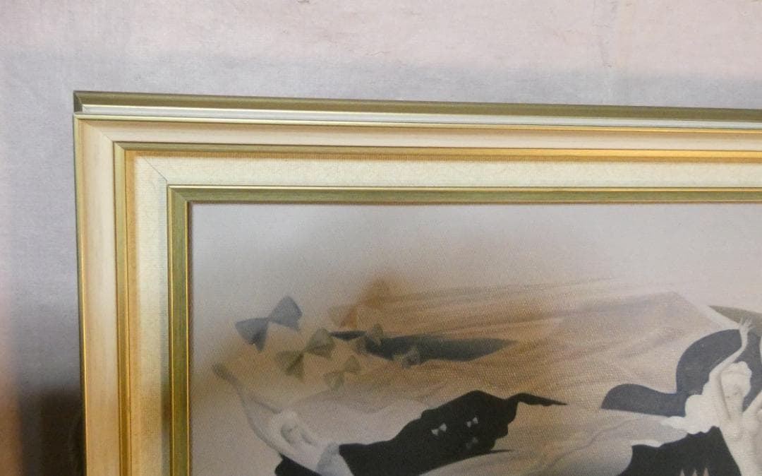 user_2e385f1e　油彩　東郷青児天使の樂園　額装済み 肉筆手描き