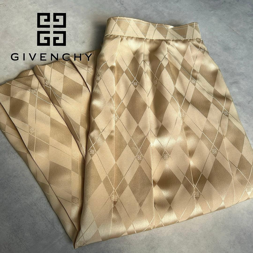 GIVENCHY ロゴ　ゴールド　プリーツスカート　Vintage 大きいサイズ