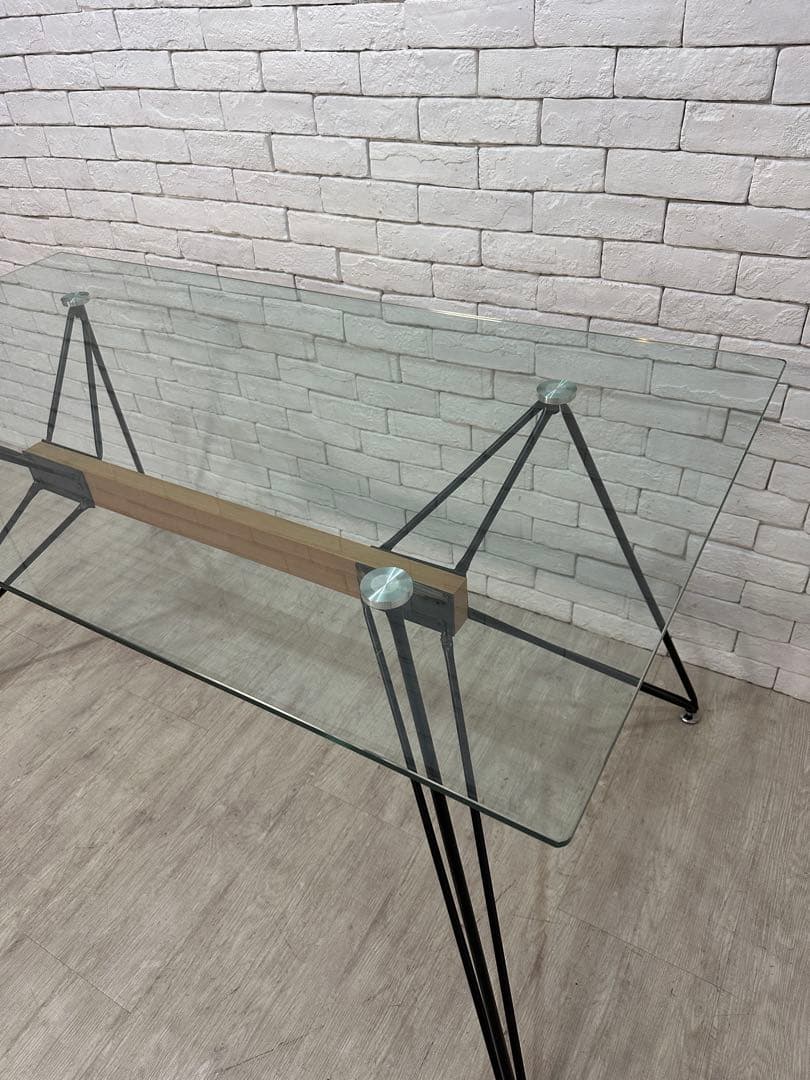 【東京都23区配送無料】デザイナーズ　ガラス　ダイニングテーブル　リビング　格安