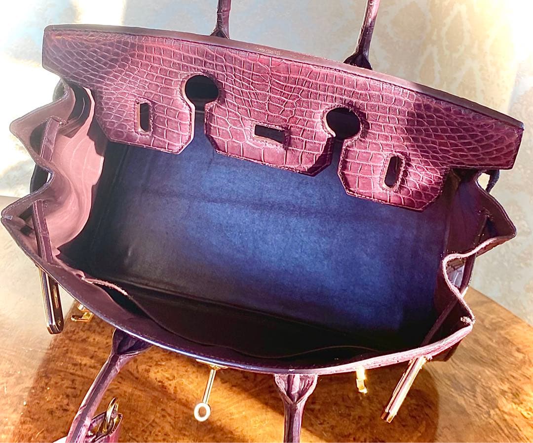 【訳あり•得】2点セット クロコダイルバッグ × バイカラー