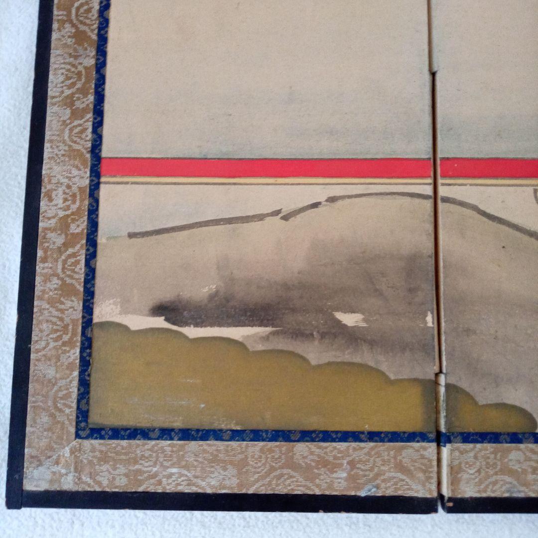 骨董　屏風　唐子　唐子遊図　雛祭り　お雛様　桃の節句　古玩　古美術　肉筆