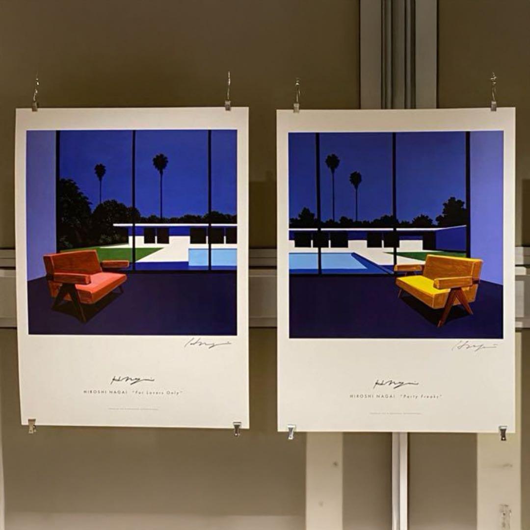 【限定品】永井博 2枚セット ポスター サイン入り