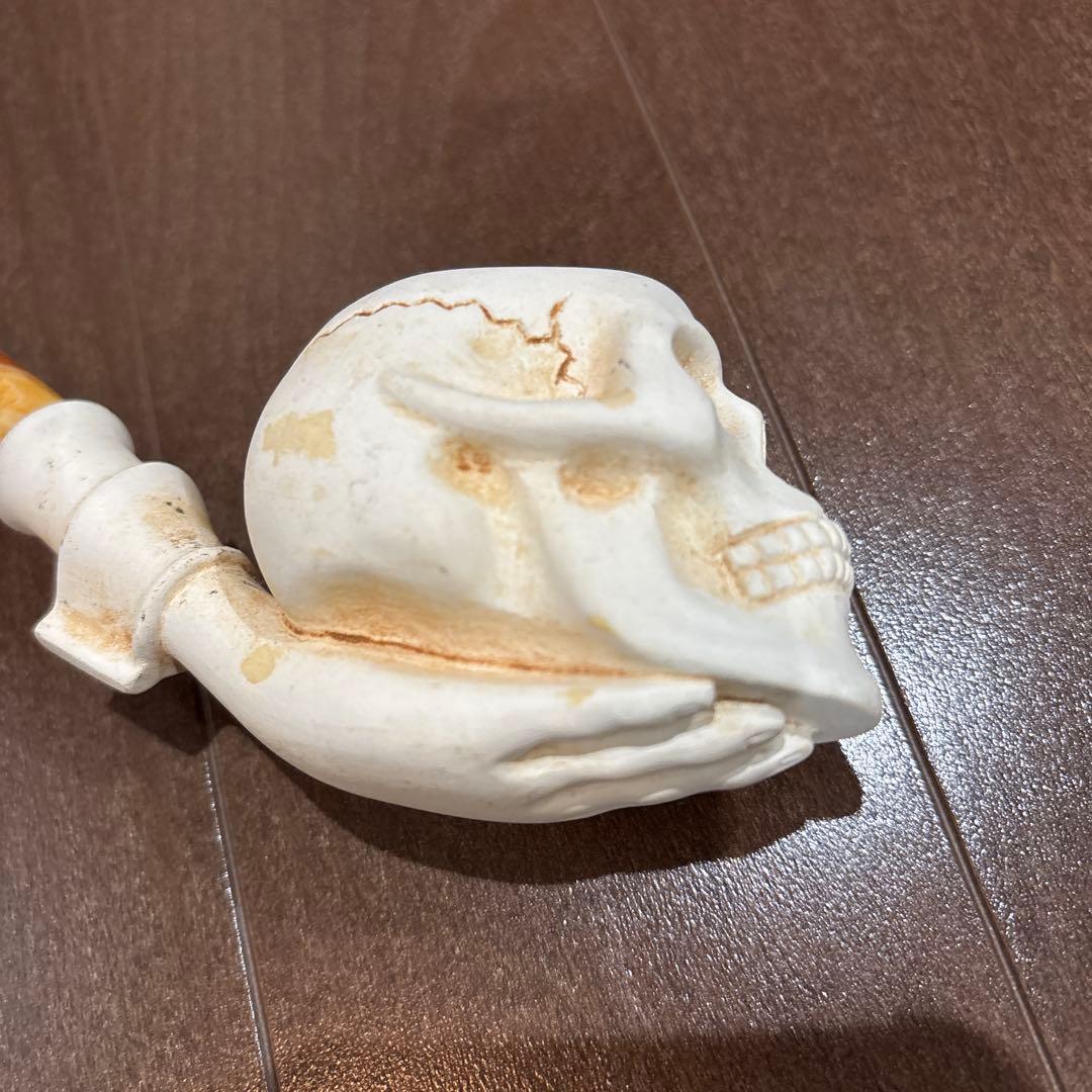 ビンテージ　スカル & ハンド　パイプ　2個セット　メシャム　陶器