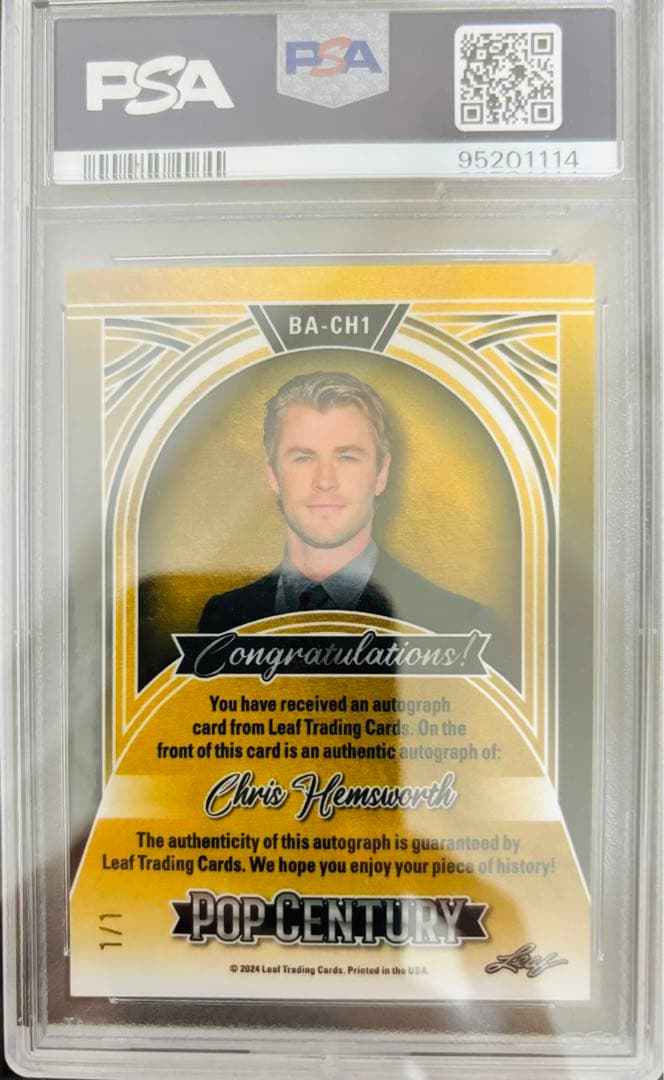 leaf l pop century クリス・ヘムズワースサインカード