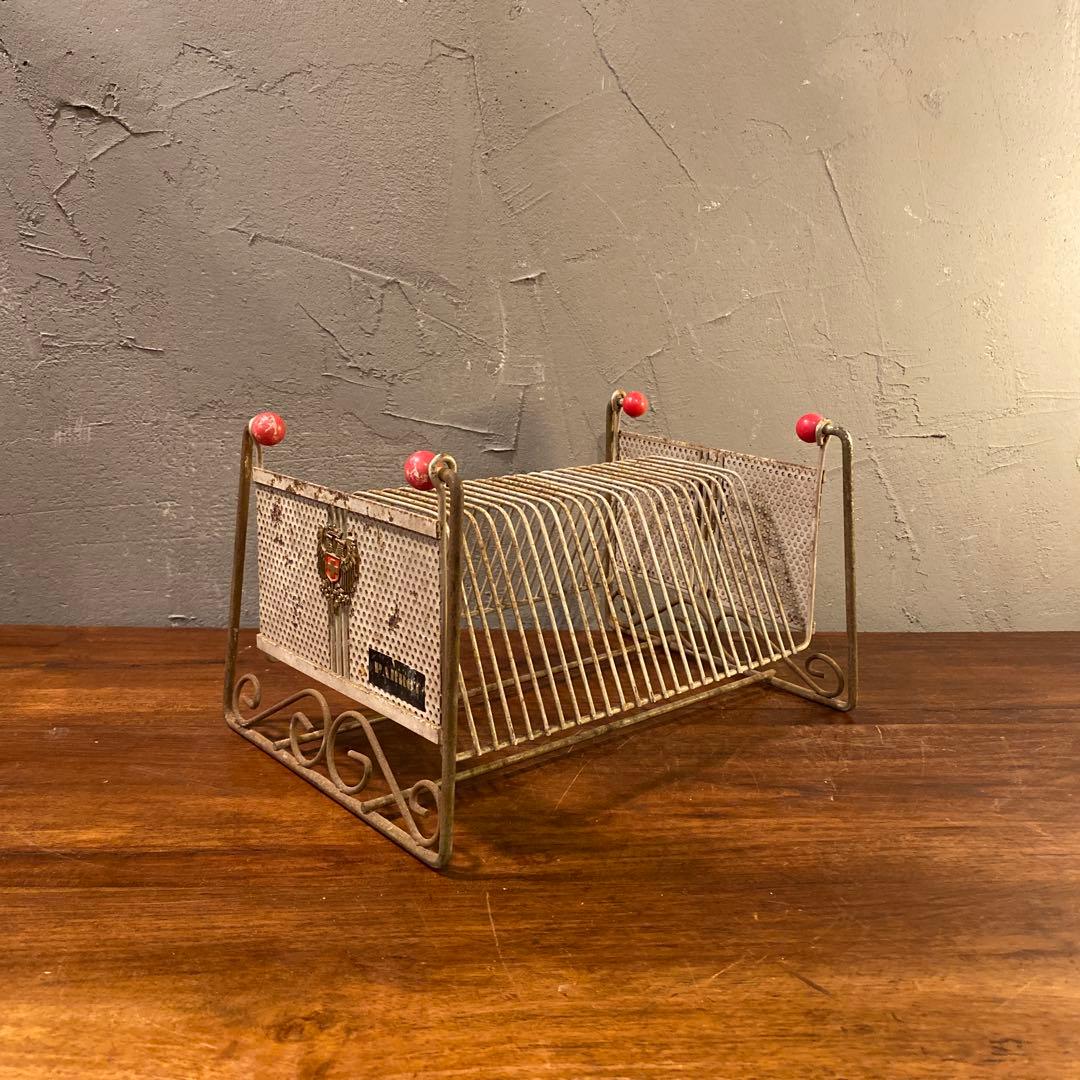 ヴィンテージ PARROT シングルレコードラック インテリア インダストリアル