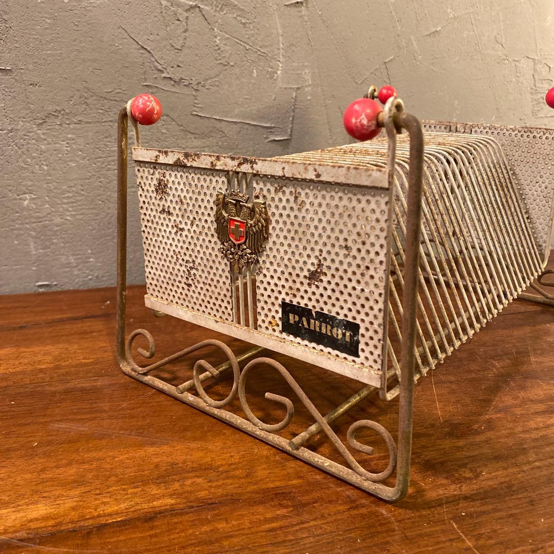 ヴィンテージ PARROT シングルレコードラック インテリア インダストリアル