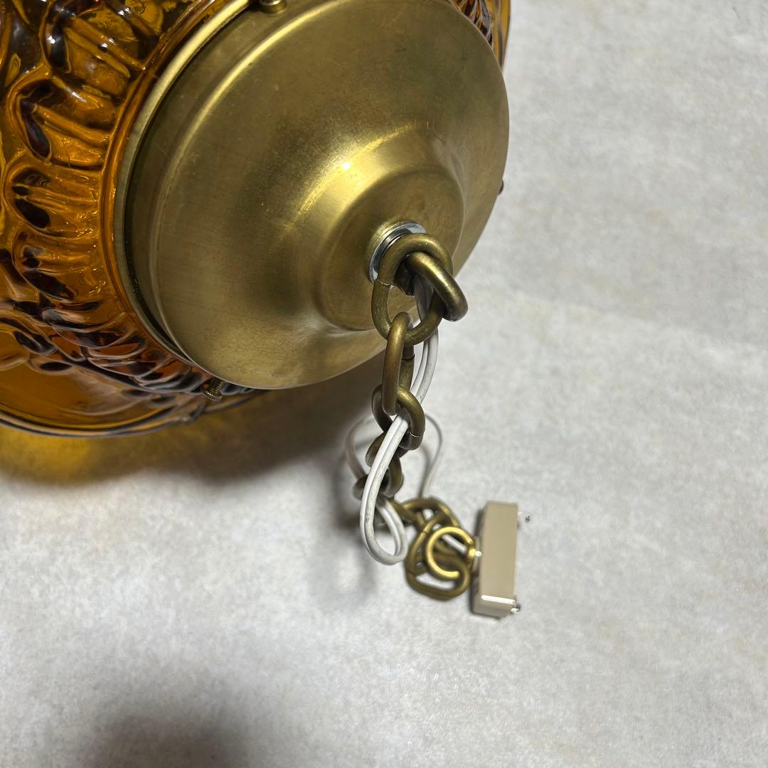 希少　アンバーガラス ペンダントライト ヴィンテージ　アンティーク　39600円