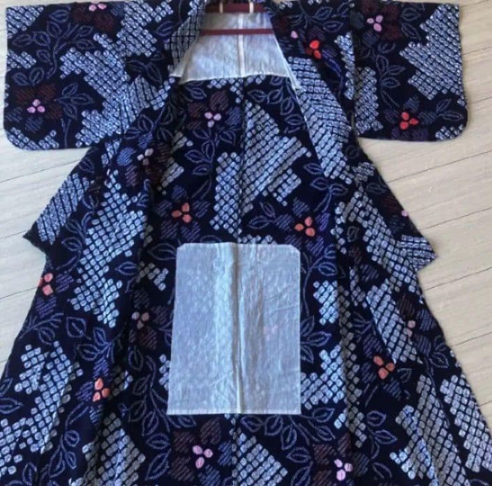 有松絞り　浴衣　身丈159cm