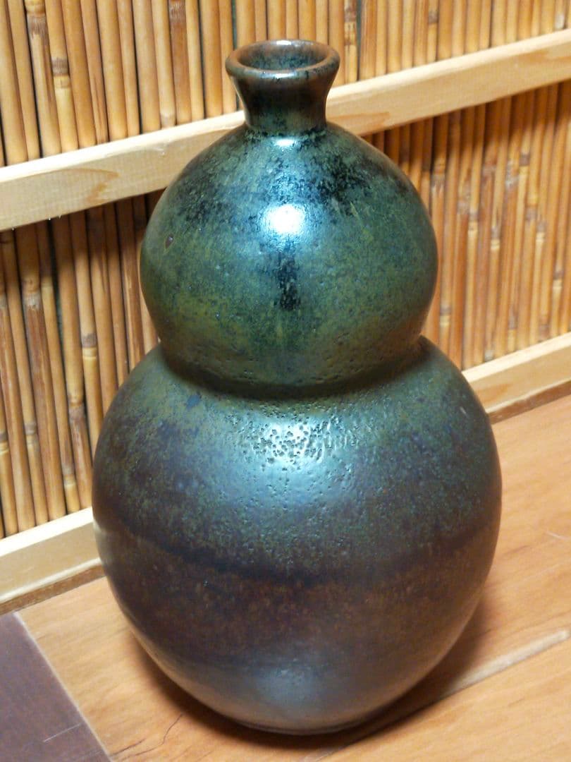 ♥古丹波　瓢形　花器　花瓶　花入れ　桐箱付き　骨董品　古玩