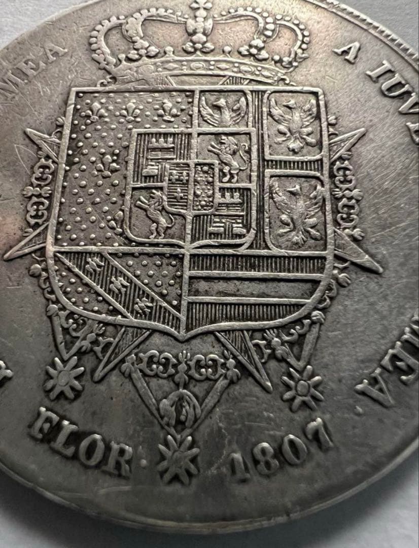 た*ろ様 1807年イタリア エトルリア王国10リラ銀貨フィレンツェブルボン家シ