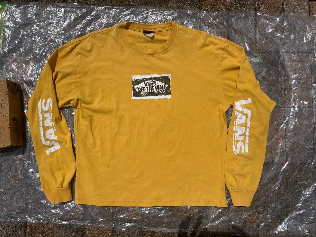 タ*ラ様 VANS イエロー ロングスリーブTシャツ　両袖ロゴ付　ロンT