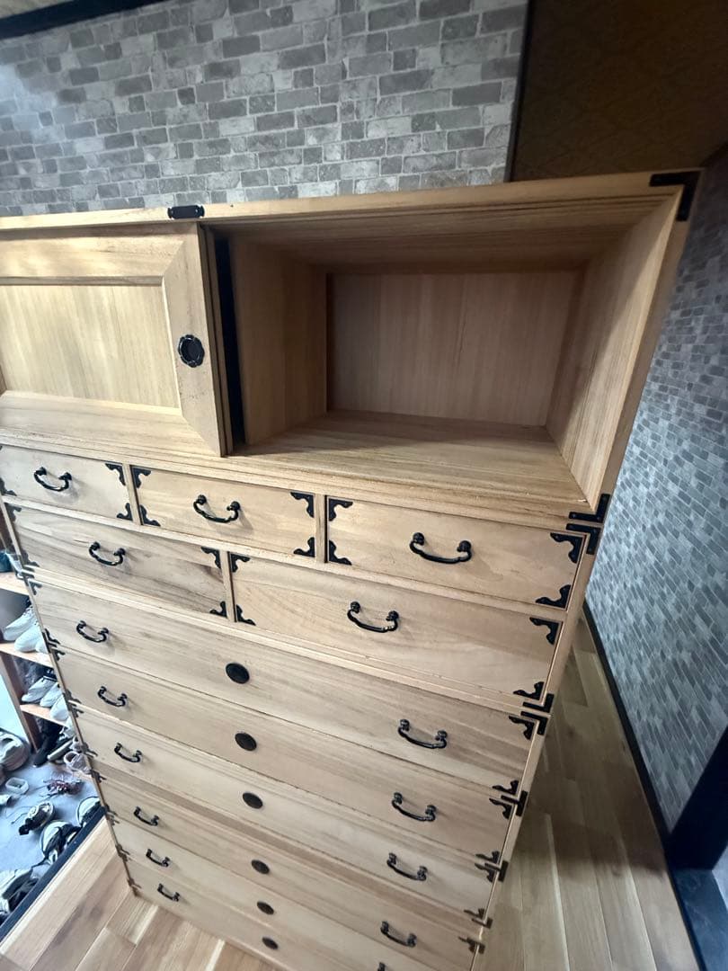 昭和レトロ　11段 桐箪笥 タンス 古道具 収納 着物 和服 帯 日本製 古家具